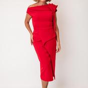Kevan Jon Hali Corsage Detail Pencil Dress, Red image