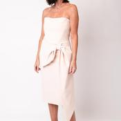 Kevan Jon Jasmine Bow Bandeau Pencil Dress, Nude image
