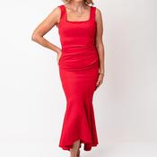 Kevan Jon Nancy Mia Fishtail Flare Dress, Red image