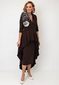 Kevan Jon Amara Corsage Detail Overskirt Dress, Brown image