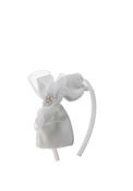Isabella Bow and Pearl Communion Headband, White image