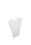 Isabella Floral Pearl Communion Gloves, White image