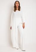 Laura Bernal Asymmetric Top &amp; Wide Leg Trouser Two-Piece, White image
