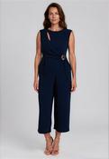 Laura Bernal Gathered Side Wide Leg Jumpsuit, Navy image