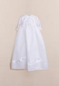 Laura D Design Lace and Satin Christening Gown and Bonnet, White