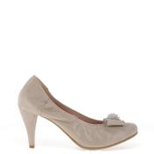 Le Babe Metallic Cluster Bow Heeled Shoes, Beige image