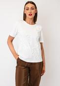 Le Comte Floral 3D Print with Text T-Shirt, White image