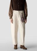 Le Comte Barrel Corduroy Trousers, Cream image