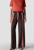 Le Comte Contrast Stripe Wide Leg Trousers, Brown image