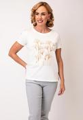 Leo &amp; Ugo Beaded Floral Print T-Shirt, Off White image