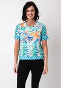 Leo &amp; Ugo Floral Print T Shirt, Multi Coloured image