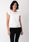 Leo &amp; Ugo Pearl Embellished T Shirt, White image