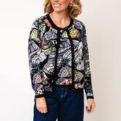 Leo &amp; Ugo Fan Print Top and Cardigan Co Ord, Black