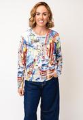 Leo &amp; Ugo Street Print Top and Cardigan Co Ord, White image