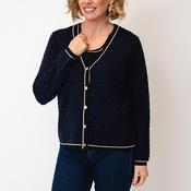 Leo &amp; Ugo Top &amp; Cardigan Co-Ord, Navy &amp; Gold