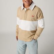 Levi’s Older Boy Timeless Stripe Rugby Polo Top, Tan