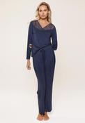 Lingadore Lace Long Sleeve Pyjama Set, Navy image