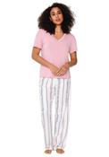 Lingadore Stripe Pant and Tee Pyjama Set, Pink image