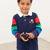 Little Lighthouse Boys Rafferty Tractor Long Sleeve Top, Red image