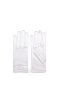Little People Diamante Heart Satin Communion Gloves, White image