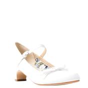 Perfect Kids Beth Satin Bow Communion Shoes, White image