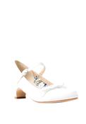Perfect Kids Beth Satin Bow Communion Shoes, White image
