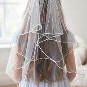 Little People Diamante Communion Veil, White