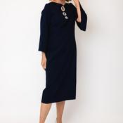 Lizabella Diamante Disc Pencil Dress, Navy
