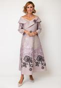 Lizabella Floral Jacquard V Neck Midi Dress, Mauve Pink image