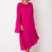 Lizabella Chiffon Sleeve Aline Midi Dress, Hot Pink image