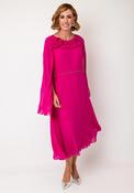 Lizabella Chiffon Sleeve Aline Midi Dress, Hot Pink image