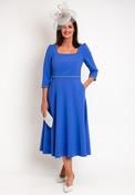 Lizabella Embellished Trim Midi Dress, Azure Blue image