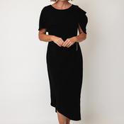 Lizabella Drape Panel Faux Wrap Pencil Dress, Black