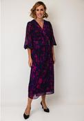 Lizabella Printed Faux Wrap Midi Dress, Purple Multi image