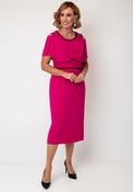 Lizabella Beaded Embellished Drape Pencil Dress, Hot Pink image