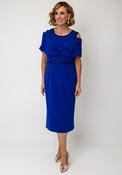 Lizabella Beaded Embellished Drape Pencil Dress, Royal Blue image