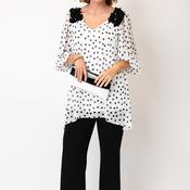 Lizabella Polka Dot Top and Trouser Co Ord, Black image