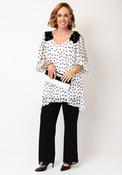 Lizabella Polka Dot Top and Trouser Co Ord, Black image