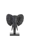 Light &amp; Living Elephant Ornament on Base, Black