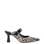 Lodi Gordey Snake Print Sling Back Heel, Black image