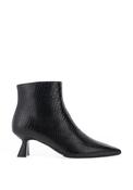Lodi Kalos Leather Reptile Printed Heeled Ankle Boots, Black image