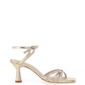 Lodi Luki Leather Strap Detail Heels, Gold image
