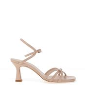 Lodi Luki Leather Strap Detail Heels, Peach Nude image