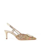 Lodi Nivis Woven Tweed Sling Back Heel, Gold image