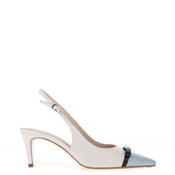 Lodi Nureia Leather Sling Back Bow Heels, White image