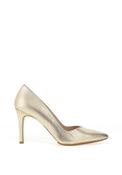 Lodi Rabot Leather Court Heel Shoe, Gold image