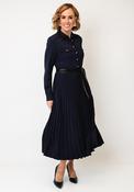 Lola Casademunt Pleated Shirt Dress, Navy image