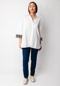 Lola Casademunt Animal Print Trim Shirt, White image