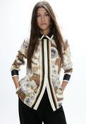 Lola Casademunt Leopard Graphic Satin Shirt, Cream Multi image