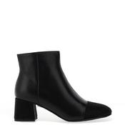Loretta Vitale Leather Diamante Heeled Boots, Black